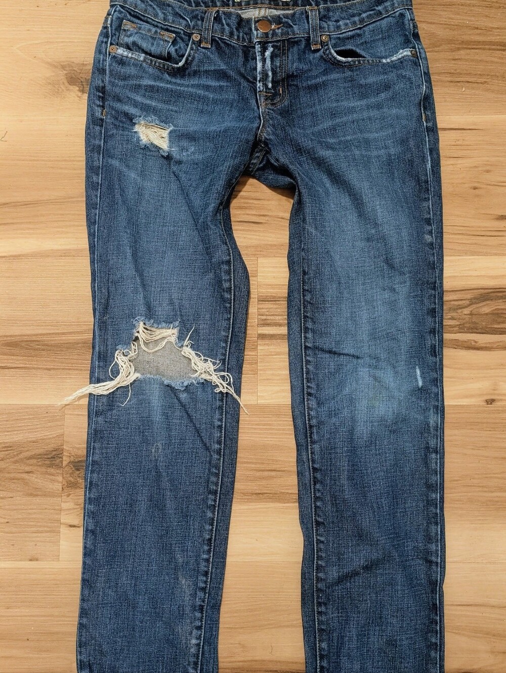 J BRAND AIDEN Straight Leg Relaxed Boyfriend Blue Jeans destroyed Sz 2